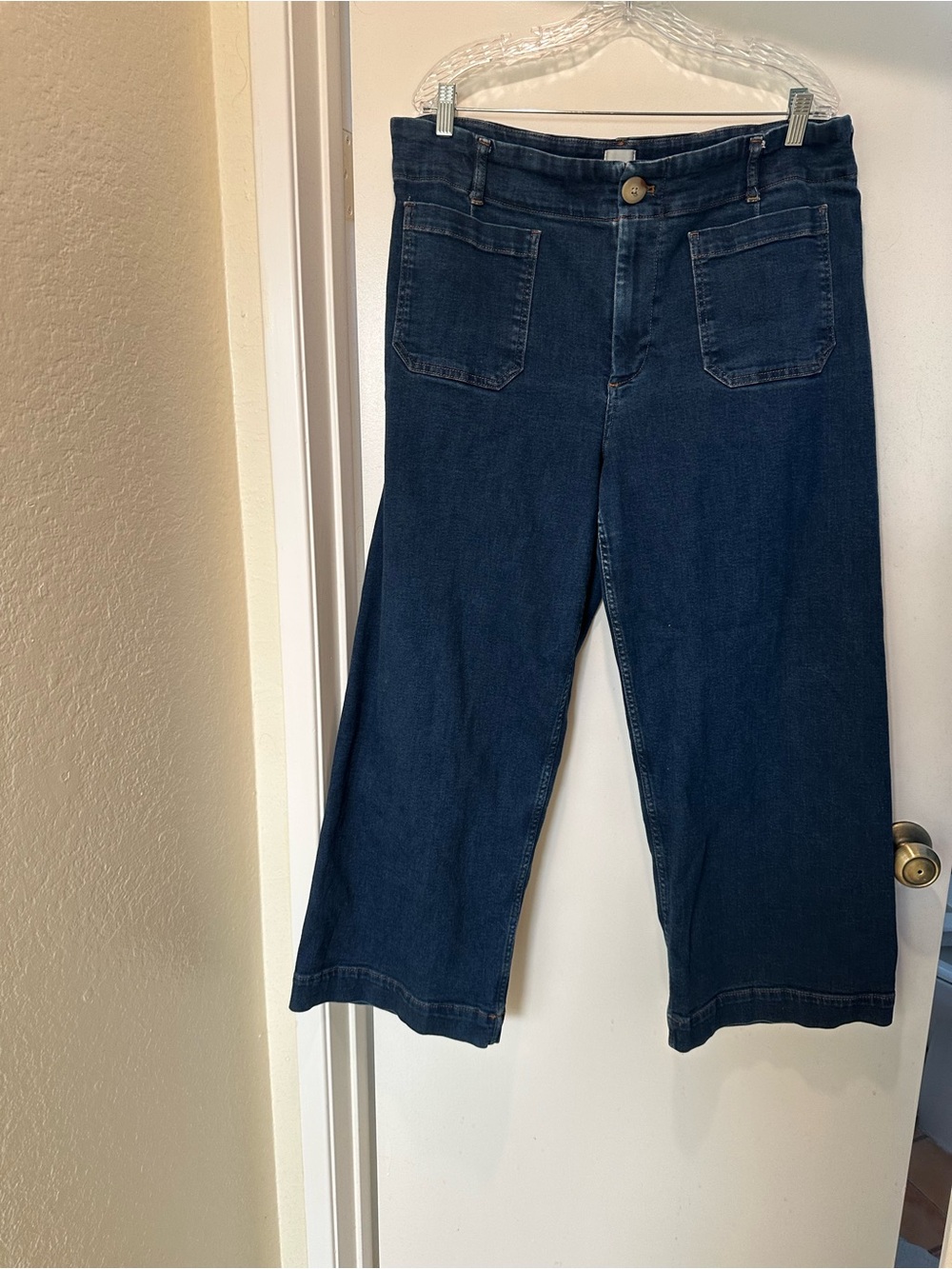 Maeve Dark Blue Wide Leg Jeans